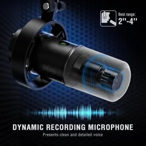 Microfone dinâmico FIFINE, microfone para PC de gravação de podcast XLRUSB para streaming de voz vocal, K688 Preto 4