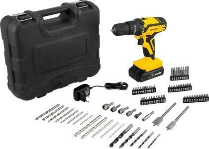 Vonder Furadeira Parafusadeira Impacto 3 * 8 12V A Bateria, AMARELO/PRETO