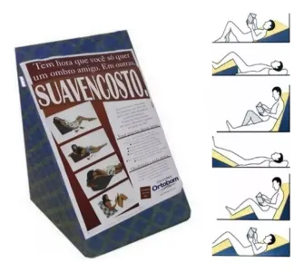 Ortobom Suave Encosto Apoio de Pernas 55x40cm cinza triangular, com capa de proteção 3