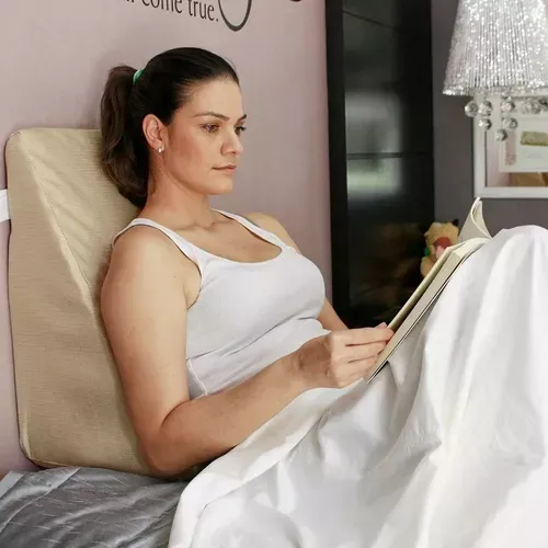 Ortobom Suave Encosto Apoio de Pernas 55x40cm cinza triangular, com capa de proteção