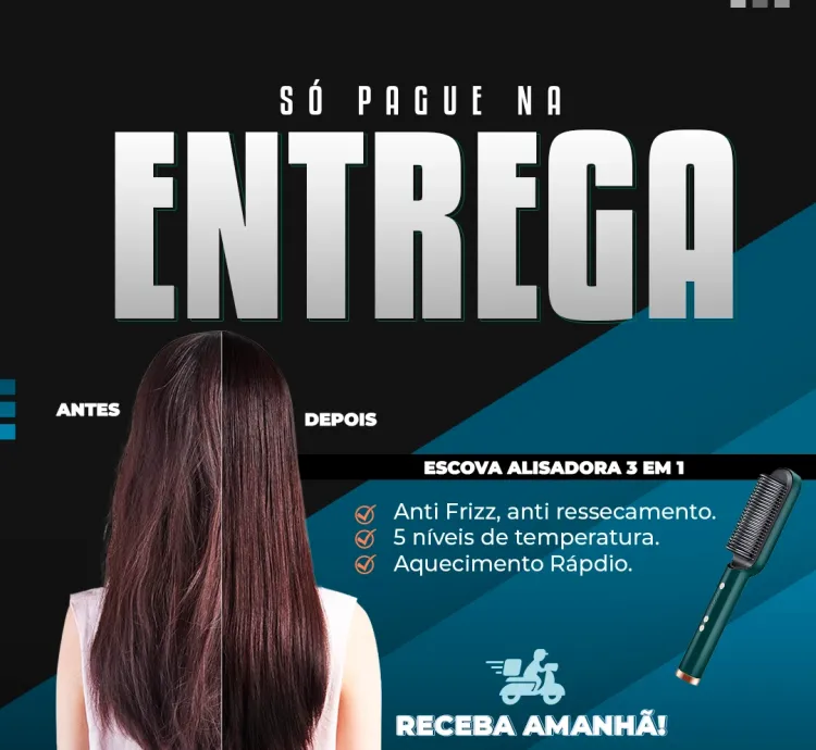 Escova Alisadora 3 em 1