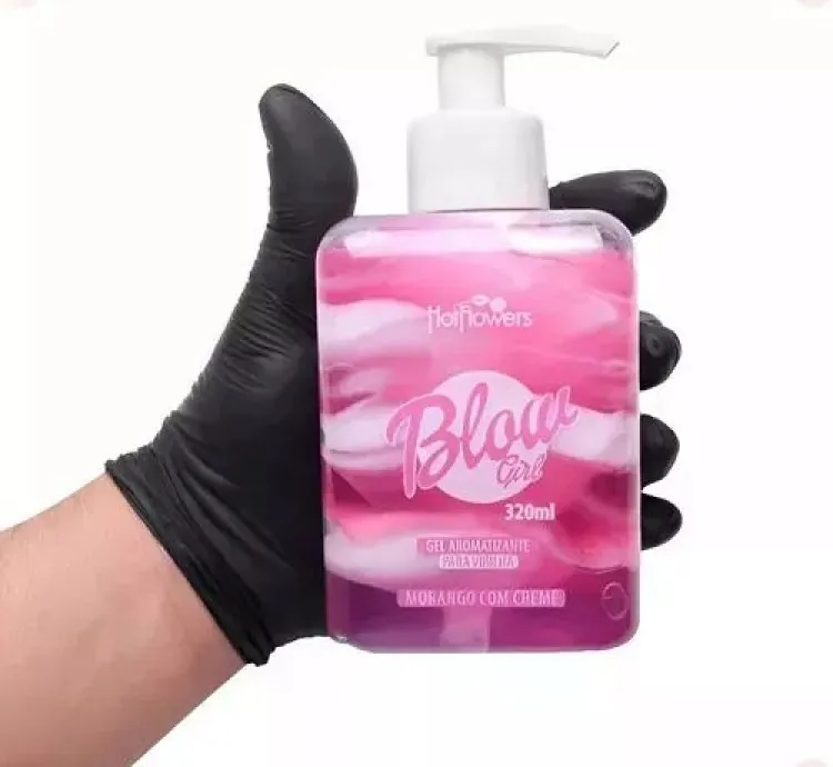 Blow Girl Gel Aromatizante Beijável Morango Com Creme 320ml